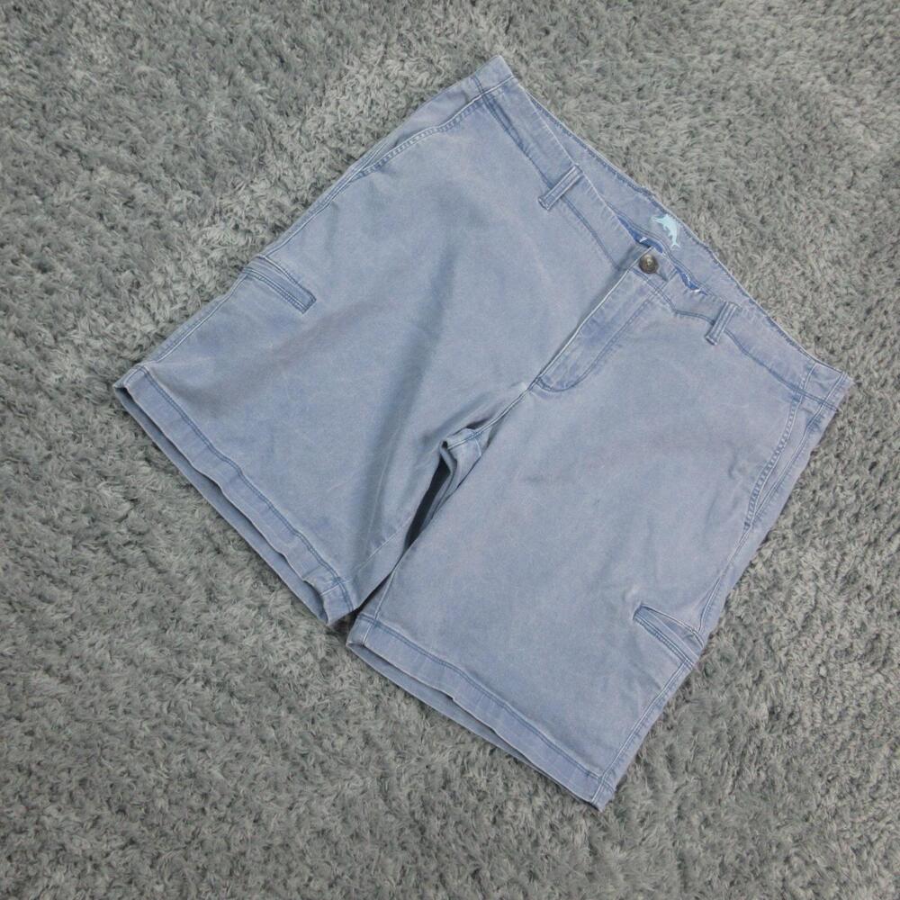 Tommy Bahama Shorts Mens 42 Blue Flat Front Stretch Chino Tencel Blend 41x9* - Picture 2 of 15
